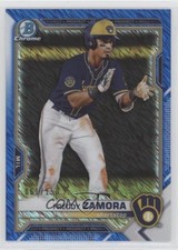 2021 Bowman Chrome Prospects Blue Shimmer Refractor 61/150 Freddy Zamora 0nr3