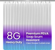 LiBa Shower Curtain Liner 72x78 Clear Waterproof PEVA Non-Toxic Heavy Duty