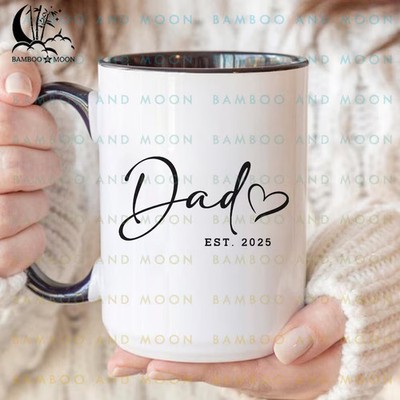 Personalized Minimalist Dad Est Accent Mug Gift