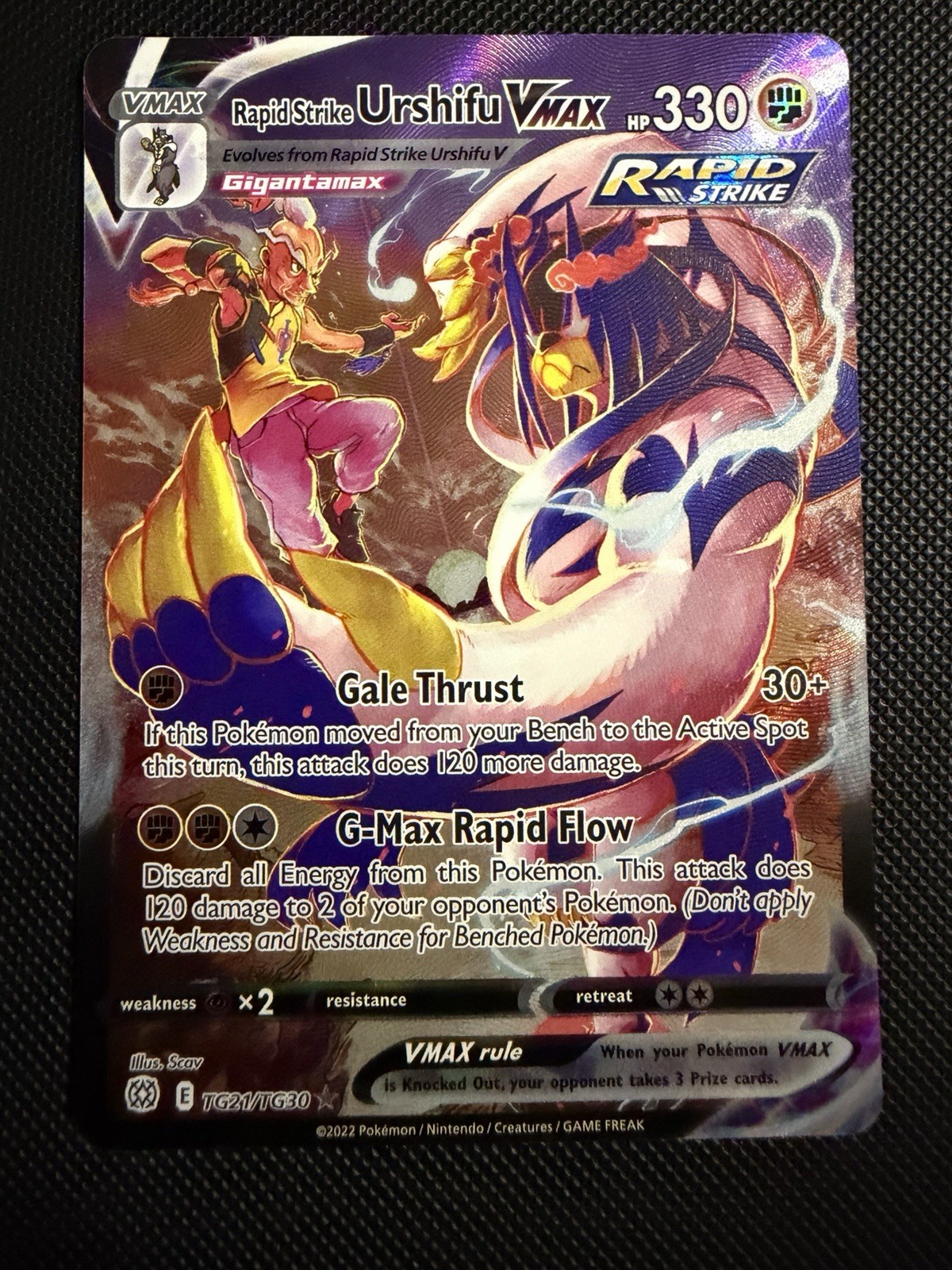Pokemon Rapid Strike Urshifu VMAX TG21/30 Brilliant Stars Trainer Gallery Holo