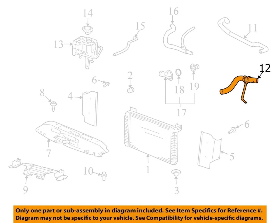Chevrolet GMC Silverado 1500 Sierra 1500 2004-2007 manguera rueda OTLT 15792825 nuevo Foto 2 de 3