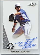 2015 Leaf 25th Baseball Auto Jose De Leon #A-JD1 Auto