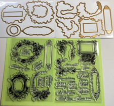 Anna Griffin Mini Sentiments Die and Stamp Set RARE HTF