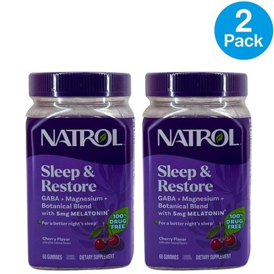 Natrol Sleep & Restore Melatonin Cherry 60 Gummies 2 Pack New