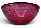 Vintage Murano Glass Bowl Bullicante Controlled Bubble MCM Raspberry Small Thick
