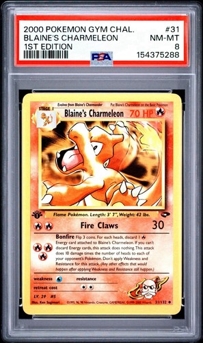 Blaine's Charmeleon (1st Edition) graded PSA 8 for sale on eBay