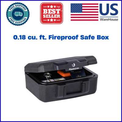 Fireproof Sentry Box Key Lock Important Document Money Safety Storage Chest Box