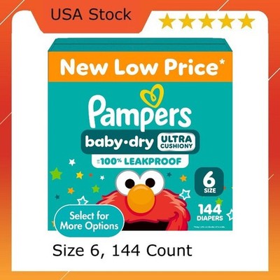 Pampers Baby Dry Baby Diapers Size 6, 144 Count