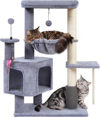 Cat Tree Tower w/ Condo, Hammock & Scratching Posts Indoor Cat Furniture