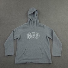 Gap Hoodie Womens XL Gray Pullover Hooded Pockets Fleece Relaxed Crewneck