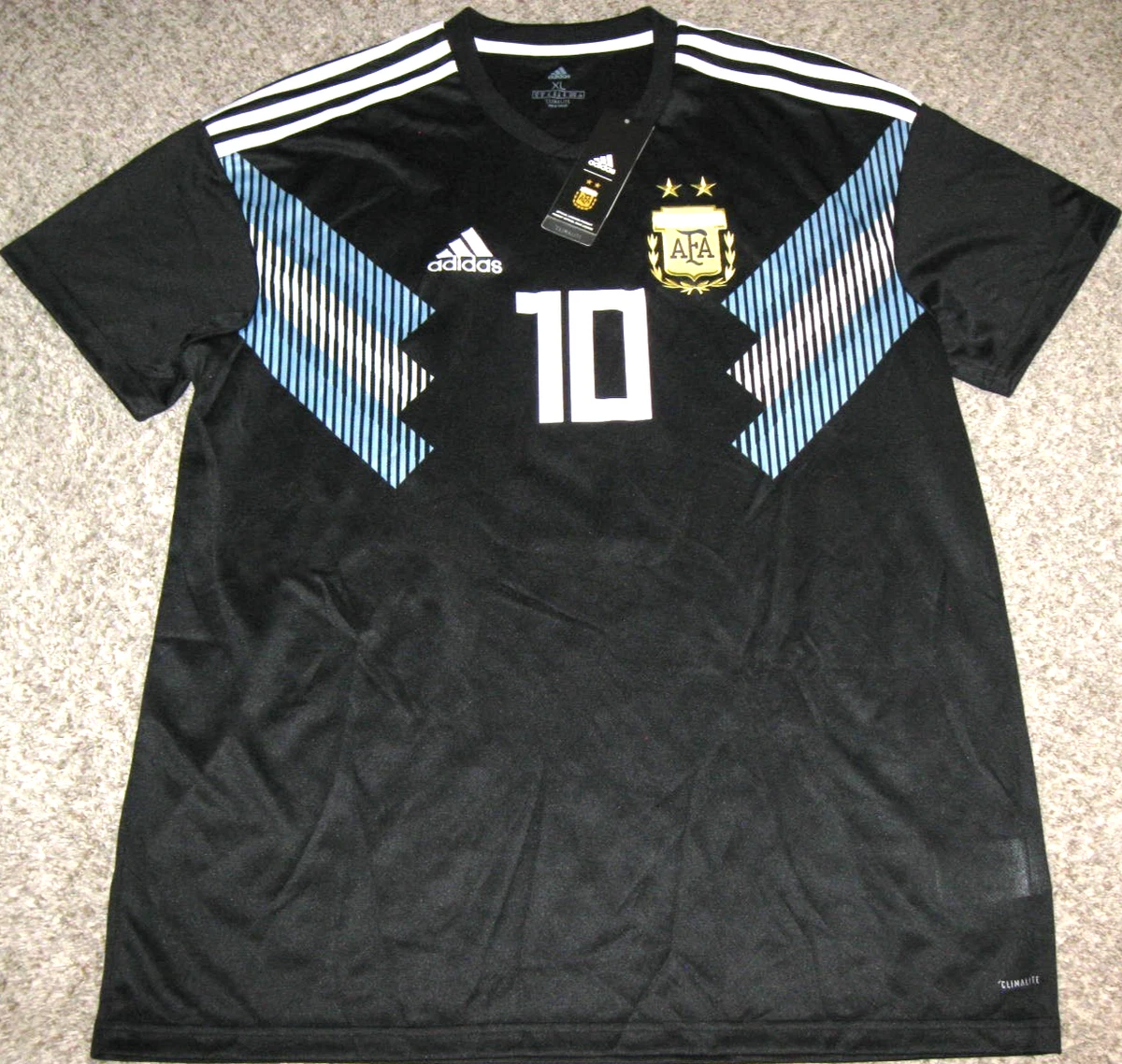 Lionel Messi Argentina 2018 World Cup Men's Black Adidas Replica