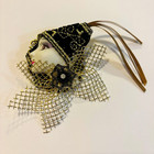 Handmade Porcelain Lady Face Brooch Pin Victorian Art Deco Black Velvet Hat Wear — photo 1