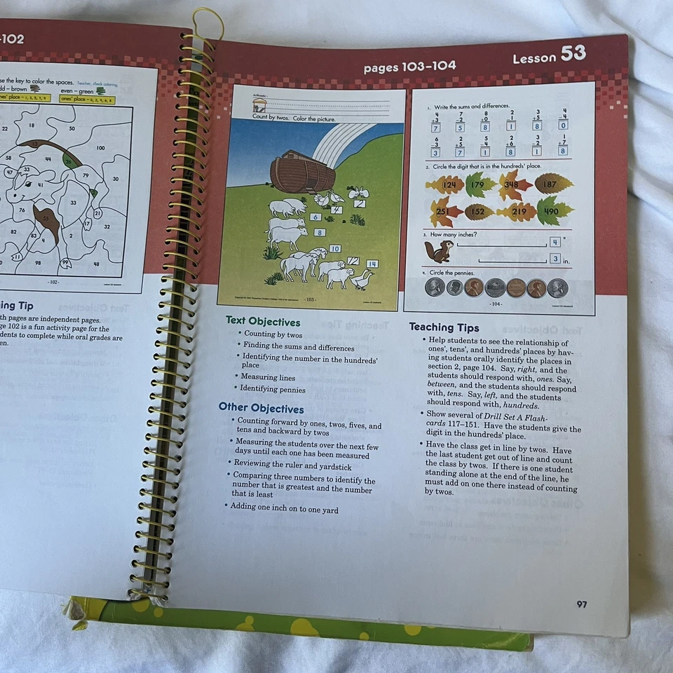 Abeka Arithmetic Work Text 1 Teacher Key 2nd Edition 1st Grade Speed Test Drill - Image 4 of 4