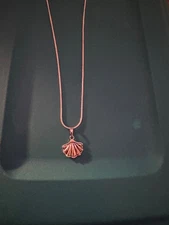 20 inch 925 Sterling Silver rope chain with seashell pendant 10% to charity