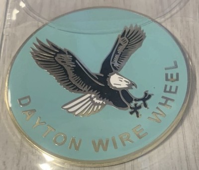 Aqua & Gold Eagle Dayton Wire Wheel Chips Set Of 4 Size 2.38  Lowrider