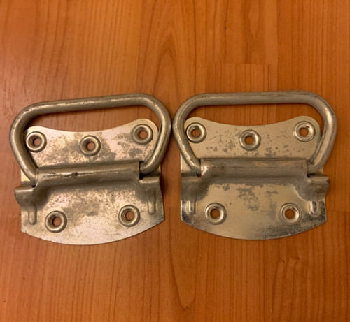 Vintage STANLEY Tool Box Crate Handles Metal Hardware zinc plated set, LOT OF 2