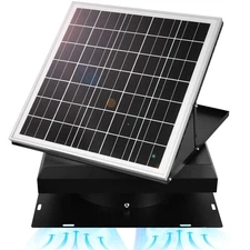 32 Watt Solar Attic Fan Solar Powered Roof Exhaust Fan Up to 3000 Sq Ft,2500 ...