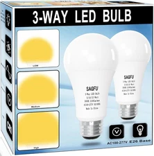 2-Pack 3 Way LED Light Bulbs 50 100 150 W Equivalent Soft White 