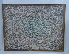 MARK TOBEY OLIO SU TELA 1966 CIRCA GRANDE DIPINTO 47,1/4" x 35,1/2" POLLICI
