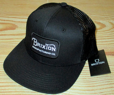 MENS BRIXTON BLACK SNAPBACK TRUCKER HAT CAP ONE SIZE