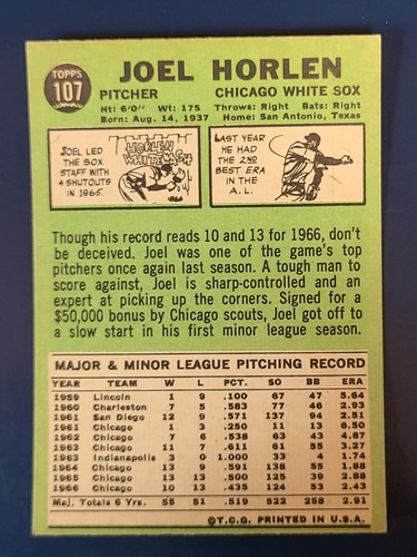 Tarjetas de béisbol Topps 1967 completan tu conjunto que elijas elegir cada una #1 - 150 - Imagen 185 de 259