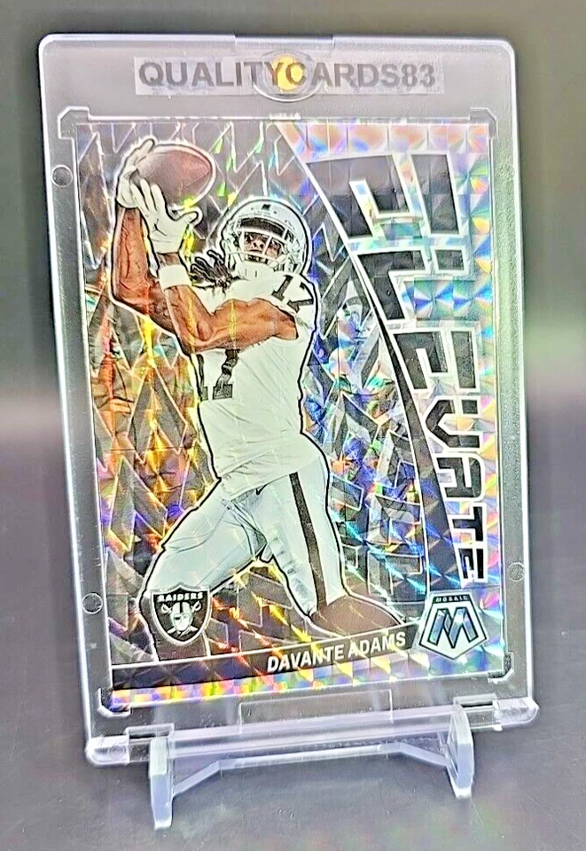 DAVANTE ADAMS SILVER RAINBOW REFRACTOR INSERT CARD WITH CASE NFL OAKLAND RAIDERS - Image 4 of 4