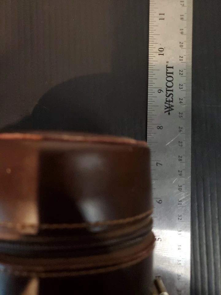 Leica E Leitz Camera Lens Case York Brown Leather Hard Camera Lens Case #5 - Image 4 of 4