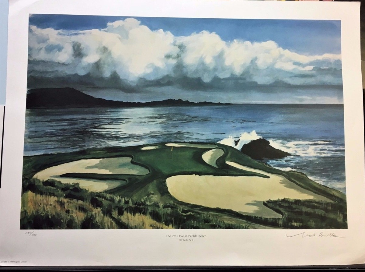 版画 The 7th Hole at PEBBLE BEACH par3 The 7th Hole At Pebble Beach by Powell - Golf | eBay