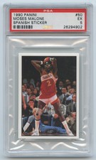 1990-91 Panini Spanish Sticker #50 MOSES MALONE PSA 5