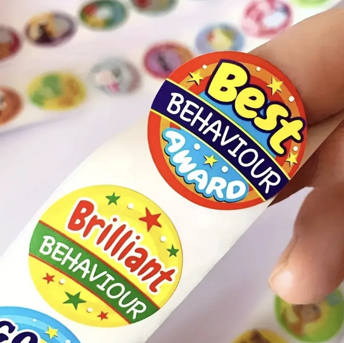 Positive Behaviour Reward Stickers 2.5cm 50/100pc Teacher Classroom Merit Award