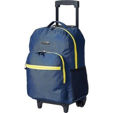 Rockland Double Handle Rolling Backpack Navy ...