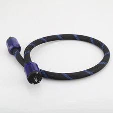 Silver Plated Hi-Fi Audio Amplifier Power Cable US Plug & Figure 8 IEC Connector