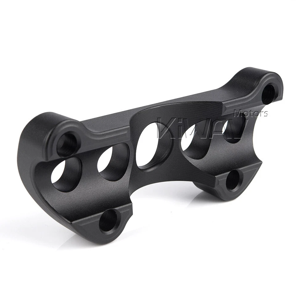 VAWiK 1" handlebar upper clamp CNC contrast cut black silver fits custom Harley - Imagem 4 de 4