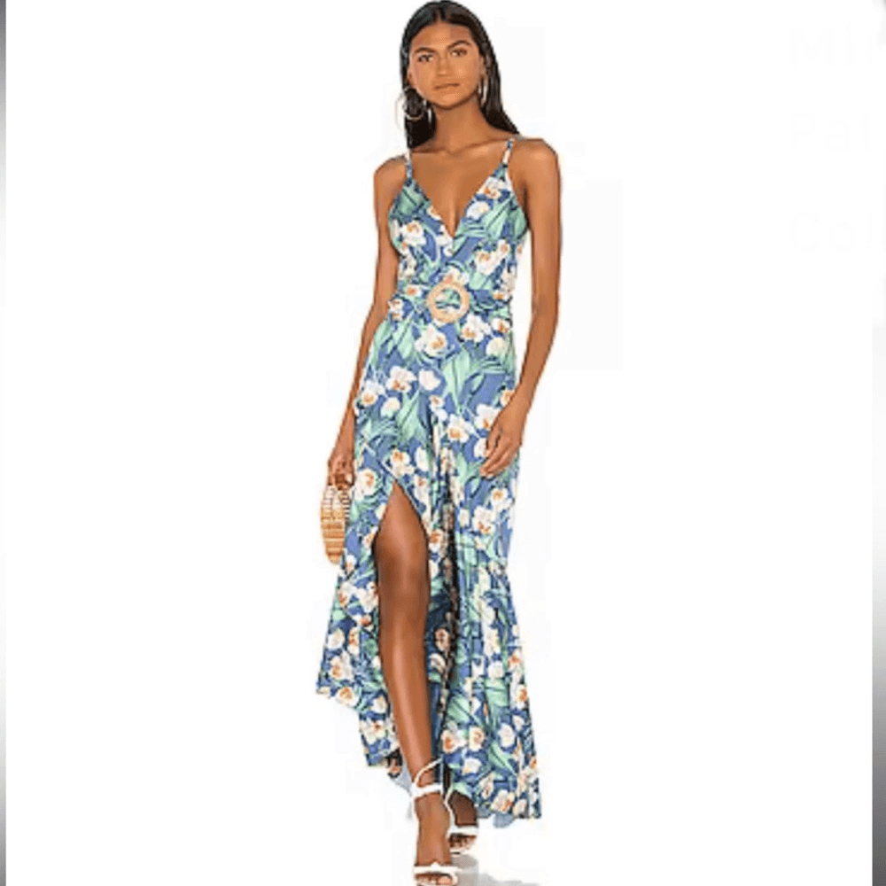 knee length dresses for ladies Monroe Floral Belted Maxi Dress, Brown M / Brown