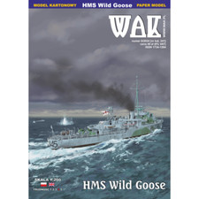 Card Paper Cut Out Model Kit WAK HMS Wild Goose Laser Cut Frame Scale 1:200