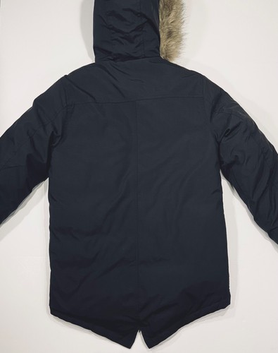 Eddide Bauer Down Parka Kids Sz Large (14-16) Black Superios Down Parka Hood Fur - Picture 8 of 16