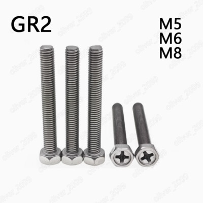 Titanium GR2 Hexagon Bolts With Cross Recess on Head M5/M6/M8