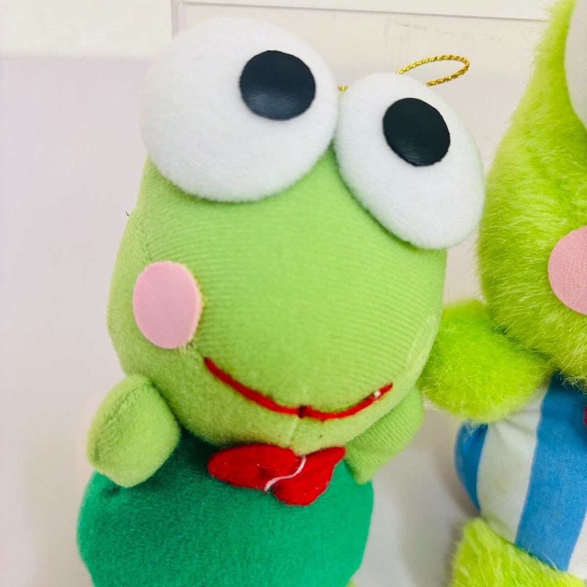 Sanrio Kerokero Keroppi Plush Set 3 Green Frog Vintage Ribbon