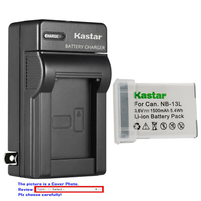 Kastar Battery AC Wall Charger for Canon NB-13L CB-2LH & Canon PowerShot G7 X