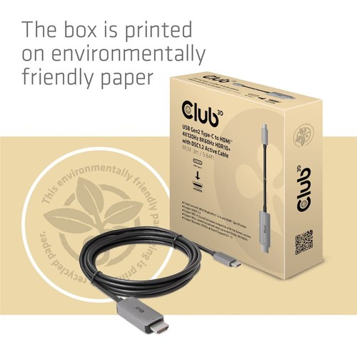 Club3D USB Gen2 Type-C auf HDMI™ 4K120Hz/8K60Hz HDR10 DSC1.2 Aktives Kabel St... - Bild 2 von 9