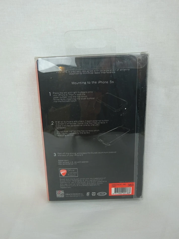 Draco Ventare Aluminum Bumper Iphone 5 / 5S Ducati Case ~ A6061 ~ DR50VEA 1-RD - Image 4 of 4