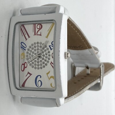 XHILARATION Ladies Watch New Battery Installed White Rectangular Dial And  Strap