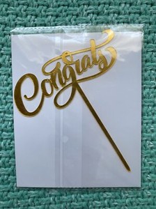 NEW Congratulations Cake Topper Plant Stake Graduation Engagement Gift Basket