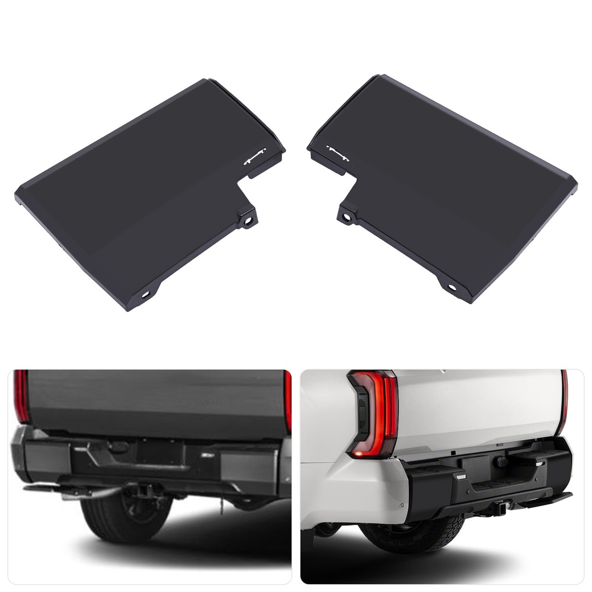 Fits Toyota Tundra 2022-2023 Black Rear Bumper Left&Right Caps