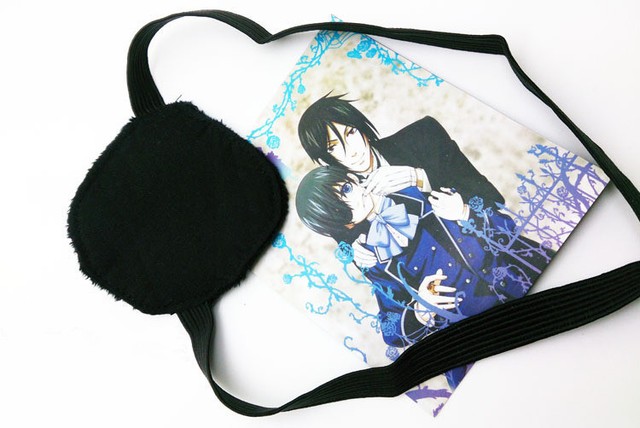 Anime Black Butler Black Eye Patch Single Eyed Ciel Phantomhive Cosplay Prop