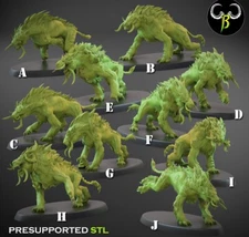 Fel Hounds by Clay Beast Creations | DnD | D&D | Print on Demand |