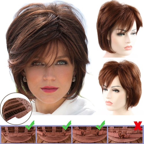 Women Real Natural Short Wavy Pixie Cut BOB Curly Wig Ladies Cosplay Hair Wigs - Picture 41 of 51