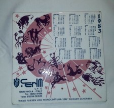 Cerim Jahresfliese, Fliese 1983 Imola Italien, Kachel 15 x 15 cm Sternzeichen