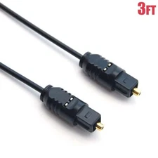 3FT Digital Audio Optical Cable Toslink SPDIF Fiber Optic Cord DVD CD MP3 Black