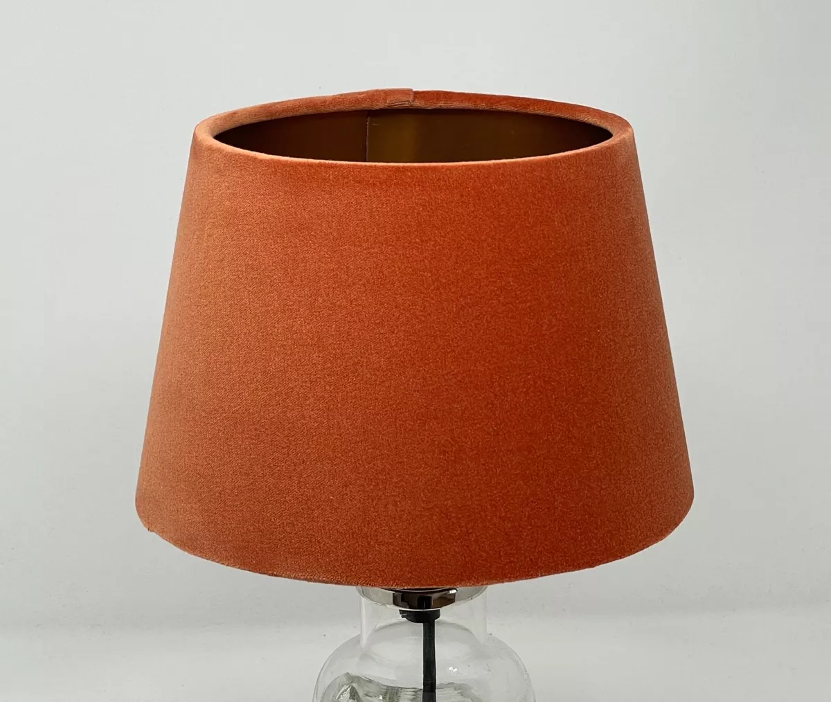 Lampshade Burnt Orange Velvet Brushed Copper Tapered Empire Light Shade